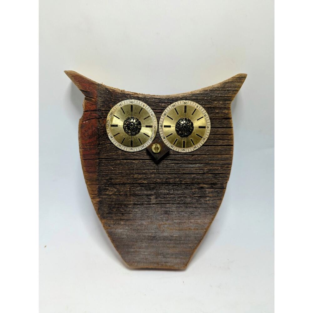 Handmade Wooden Rustic Owl Barn Wood Folk Art